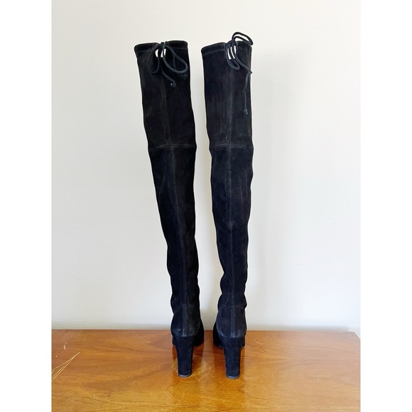 Stuart Weitzman • Highland Boot over the knee thigh high black suede heeled - Picture 10 of 13